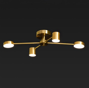 Люстра лофт світлодіодна на 4 плафони з пультом 3000-6000К 48Вт IP20 бронза