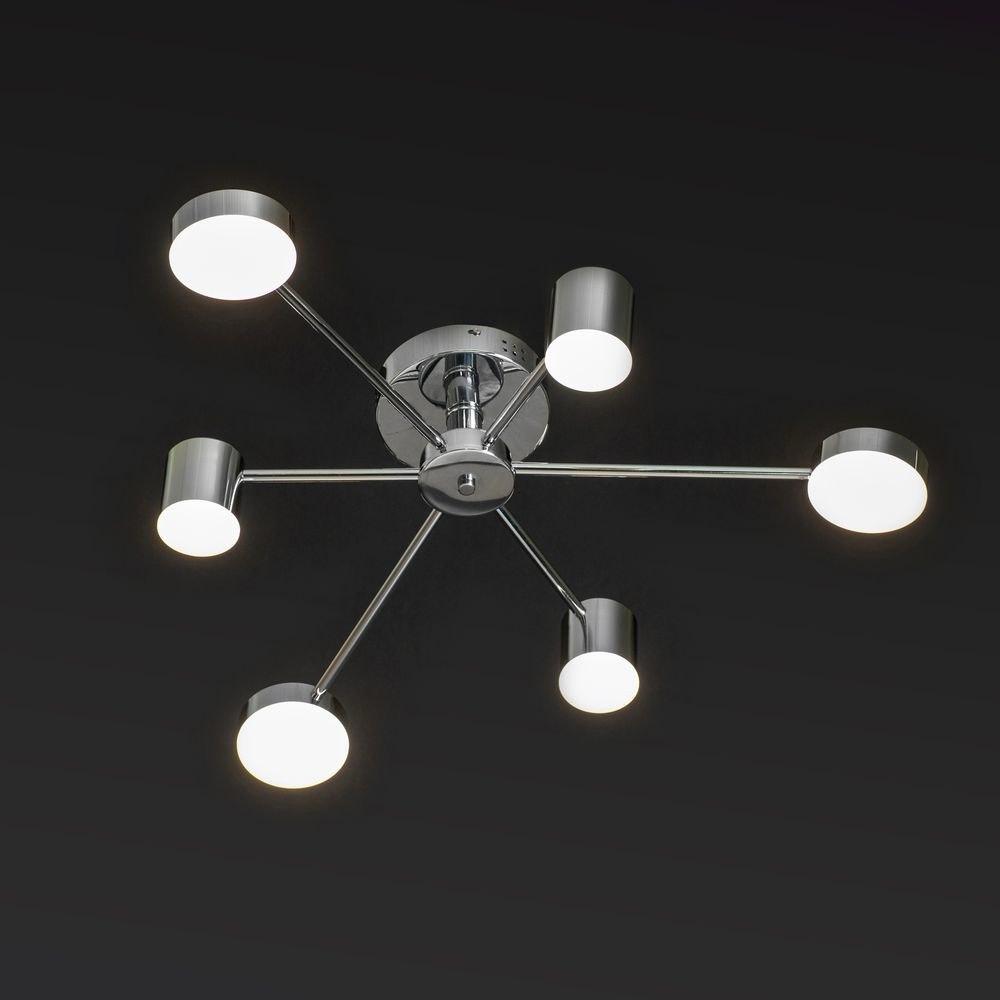 Led світильник стельовий на 6 модулів з пультом 3000-6000К 72Вт IP20 хром