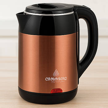 Електрочайник на 2л, 1800Вт, СВ 9215, Бронзовий / Електричний чайник з нержавіючої сталі / Дисковий чайник