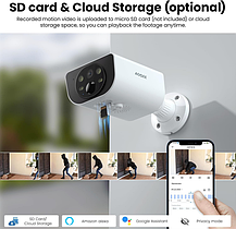 Бездротова IP-камера відеоспостереження AOQEE 3MP 2K Wi-Fi, Amazon, Німеччина, фото 3