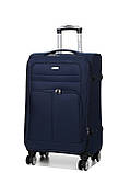 Валіза середня M тканина синя 69х42х29(+5)см/77л/3.6кг/Worldline 619, фото 2
