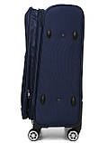 Валіза середня M тканина синя 69х42х29(+5)см/77л/3.6кг/Worldline 619, фото 9