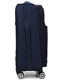 Валіза середня M тканина синя 69х42х29(+5)см/77л/3.6кг/Worldline 619, фото 7