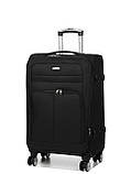Валіза середня M тканина чорна 69х42х29(+5)см/77л/3.6кг/Worldline 619, фото 2