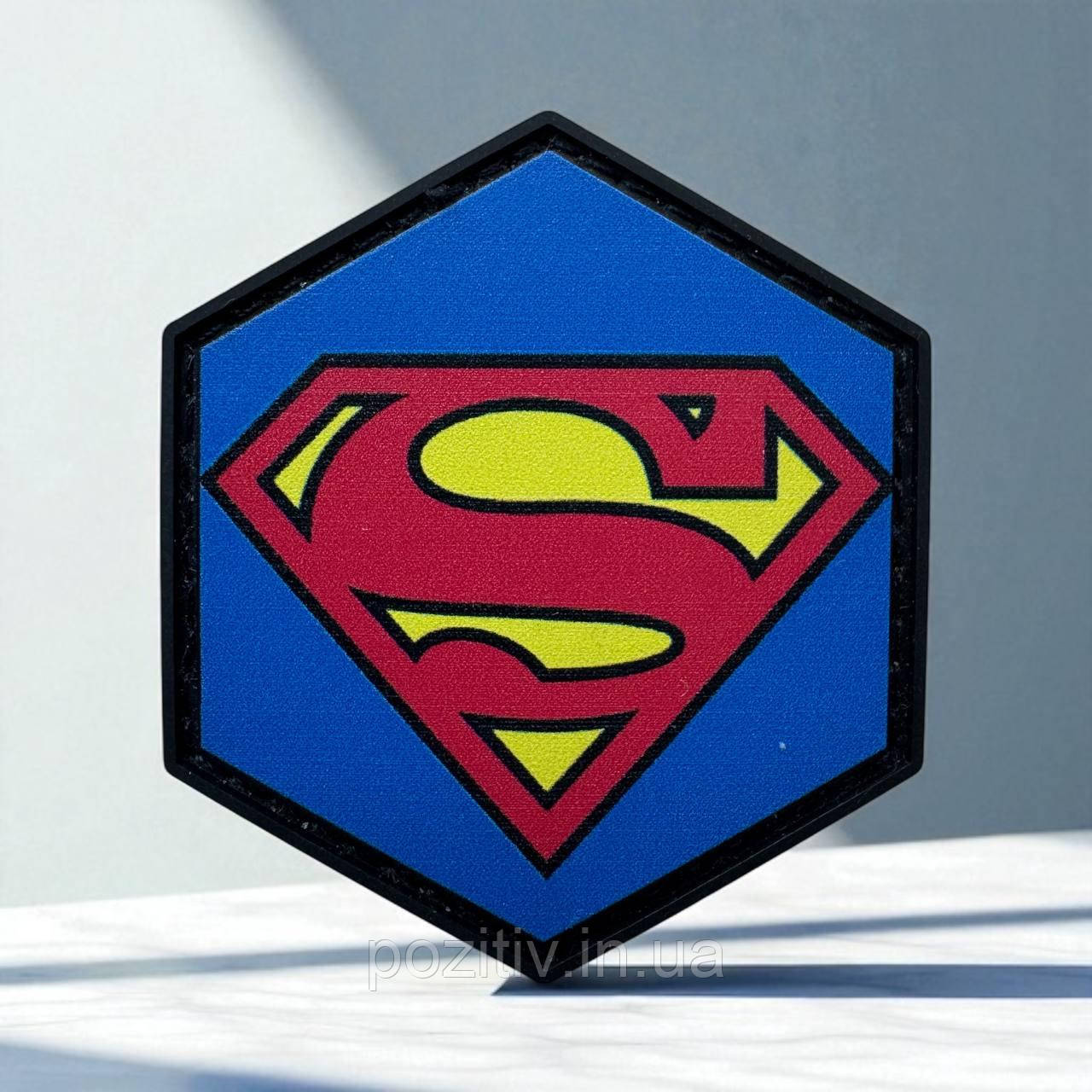 Патч-шеврон значок супермена гумовий ПВХ, фото 1