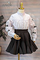 Шкільний костюм спідниця з воланами та блуза. Шкільний костюм для дівчинки зі спідницею Блуза та спідниця для дівчаток