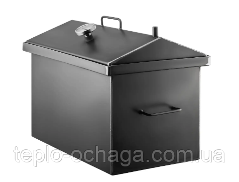 Коптильня гарячого копчення "XL" сталь 2 мм, два яруси та 3 гачки, з термометром + подарунок