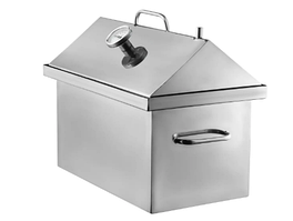 Двоярусна коптильня "L" з трьома гачками та термометром, 2 мм метал + подарунок