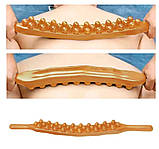 Масажер Гуаша дерев’яний для тіла спини шиї з 31 точкою для покращення кровотоку натуральне дерево світлий бук ручний, фото 5