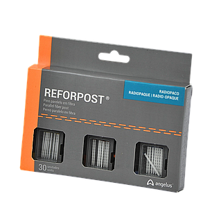 Штифти скловолоконні Angelus Reforpost, паралельно-конічні, набір (30 шт + 3 розгортки)