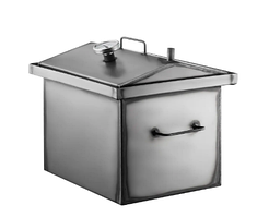 Двоярусна коптильня "М" з трьома гачками та термометром, 1.5 мм метал + подарунок