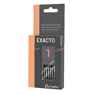 Штифти скловолоконні Angelus Exacto, конічні, №1 Trial Kit (5 шт + розгортка №1)
