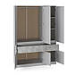 Шафа розпашна для одягу з висувними шухлядами (полиці - штанга) Эверест Стайл-1400 140х53х203 см Кашемір/Бетон (DTM-071164), фото 2
