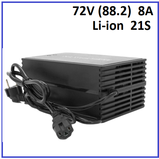 Зарядний пристрій Powermaster для Li-ion 72V (88.8) 21S до 8A штекер 3-pin С13, фото 1