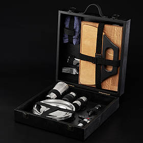 Набір для пікніка на 6 персон: подарунковий кейс із гравіюванням, для відпочинку на природі