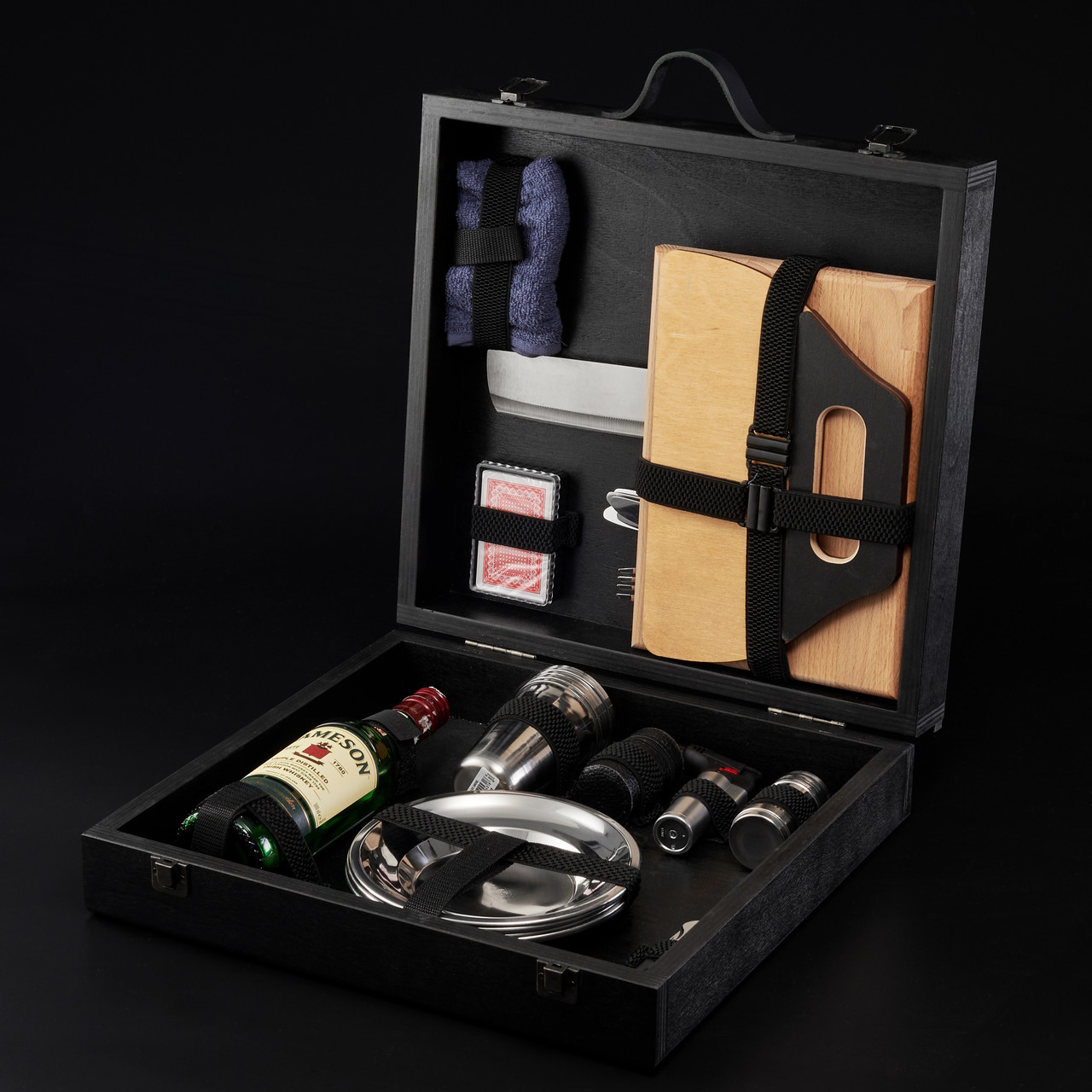 Туристичний набір для пікніка на 6 персон із гравіюванням: подарунок чоловікові, все для відпочинку, кейс, фото 1