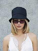 Жіноча Базова Однотонна Чорна Літня Панама Without Basic