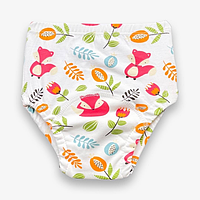 Тренувальні трусики для дітей  | багаторазові підгузки, розмір 90см (6-11кг), 1шт (лисиці в листі)