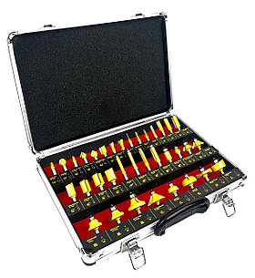 Набір фрез по дереву AL-FA ALRBS35-8 35 шт комплект фрез для різьби по дереву