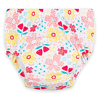 Тренувальні трусики для дітей  | багаторазові підгузки, розмір 90см (6-11кг), 1шт (жовто-червоні квіти)