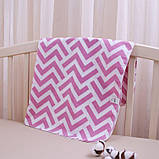 Пелюшка дитяча «Зігзаг» з ранфорсу 100% бавовна, 80×90 см, гіпоалергенна, м'яка, Блакитний колір, принт, фото 4