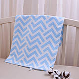 Пелюшка дитяча «Зігзаг» з ранфорсу 100% бавовна, 80×90 см, гіпоалергенна, м'яка, Блакитний колір, принт, фото 2
