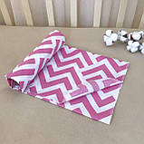 Пелюшка дитяча «Зігзаг» з ранфорсу 100% бавовна, 80×90 см, гіпоалергенна, м'яка, Блакитний колір, принт, фото 5