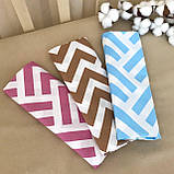 Пелюшка дитяча «Зігзаг» з ранфорсу 100% бавовна, 80×90 см, гіпоалергенна, м'яка, Блакитний колір, принт, фото 3