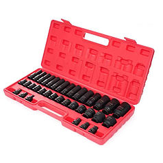 Комплект торцевих ударних головок 1/2" (8-32 мм) LEX LXISS36E 35 шт набір головок із пластиковим кейсом