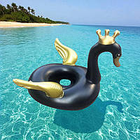 Дитяче коло для плавання Лебідь, 72x55см, Чорний (Надувний плотик для дітей)