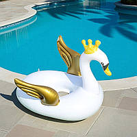 Дитяче надувне коло для плавання Лебідь, 72x55см, Білий