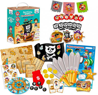 Іграшковий набір для свята Настільна гра квест Пірати пошук скарбів колесо фортуни та крокодил для дітей