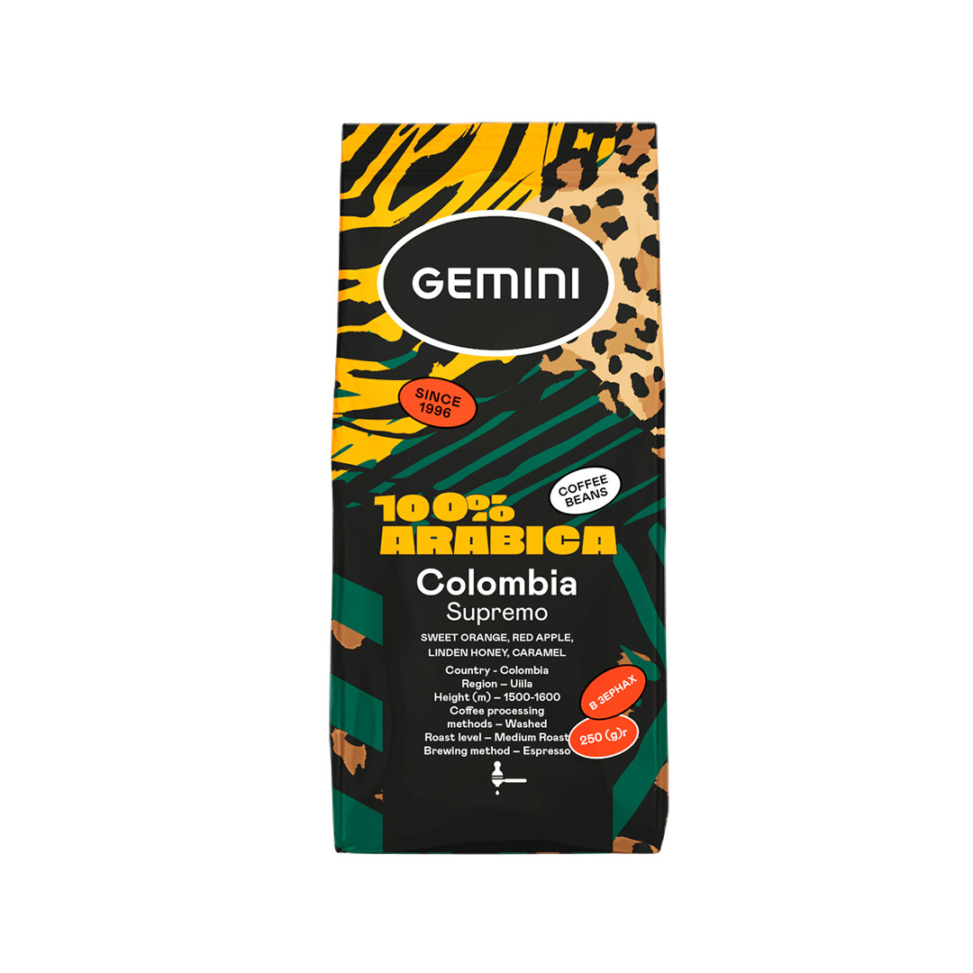 Кава в зернах Gemini Colombia Supremo 250 г