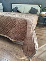 Велюрове покривало Паркет капучіно