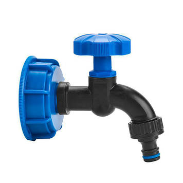 Набір IBC РВ S60x6, кран, нейлон РЗ 1/2" на шланг 5/8", 1/2" + ніпель, IBCS60-WL-K112 SHO