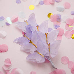 Вафельний декор Slado Метелики бузкові 3,5х3 см 7 шт