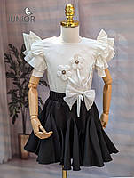 Шкільний костюм спідниця з воланами та блуза. Шкільний костюм для дівчинки зі спідницею Блуза та спідниця для дівчаток