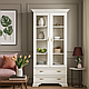 Біла шафа для книг зі склом, сервант вітрина 2В2Ш для посуду у вітальню, зал класика Іріс Мебель Сервіс, фото 2