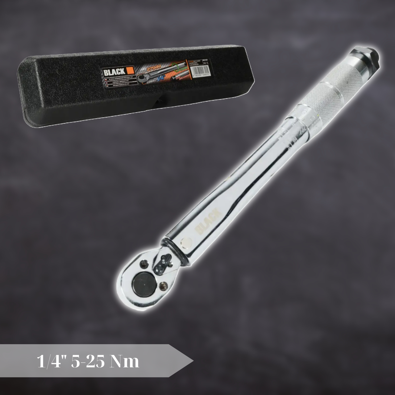 Ключ динамометричний Black 11602 1/4" 2-24 Нм, реверс