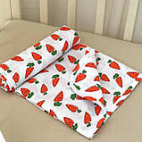 Дитячий ніжний легкий літній плед ковдра "Морквинка" Подвійний муслін 78*90 см Білий/Оранжевий, фото 2