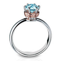 Золоте кільце з синім діамантом 0,62 ct. в комбінованому золоті Elegance