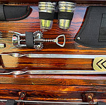 Набір шампурів Гиль LUX класік ручної роботи. Шашличний набір шампурів у дерев'яному кейсі., фото 5