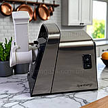 Потужна електром'ясорубка 3800 Вт Rainberg м'ясорубка соковижималка 1 кг/хв овочерізка з насадками для ковбас і кебе, фото 3