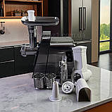 Потужна електром'ясорубка 3800 Вт Rainberg м'ясорубка соковижималка 1 кг/хв овочерізка з насадками для ковбас і кебе, фото 8