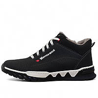 Чоловічі зимові кросівки на хутрі біла підошва. (Сгб-10чб)