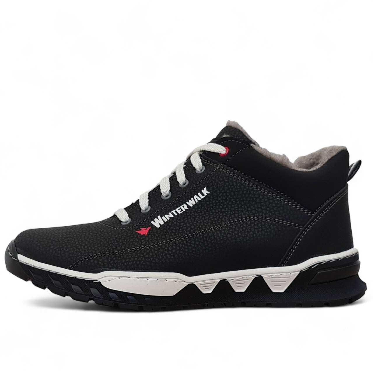 Чоловічі зимові кросівки на хутрі біла підошва. (Сгб-10чб) - фото 1 - id-p1988348335