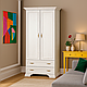Біла розпашна дводверна міні шафа 2Д2Ш для одягу 100 см з шухлядами у вітальню прованс Іріс Мебель Сервіс, фото 2