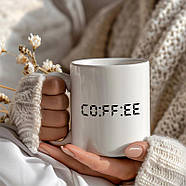 Кружка керамічна біла з написом Coffee - Tea (330 мл), фото 3