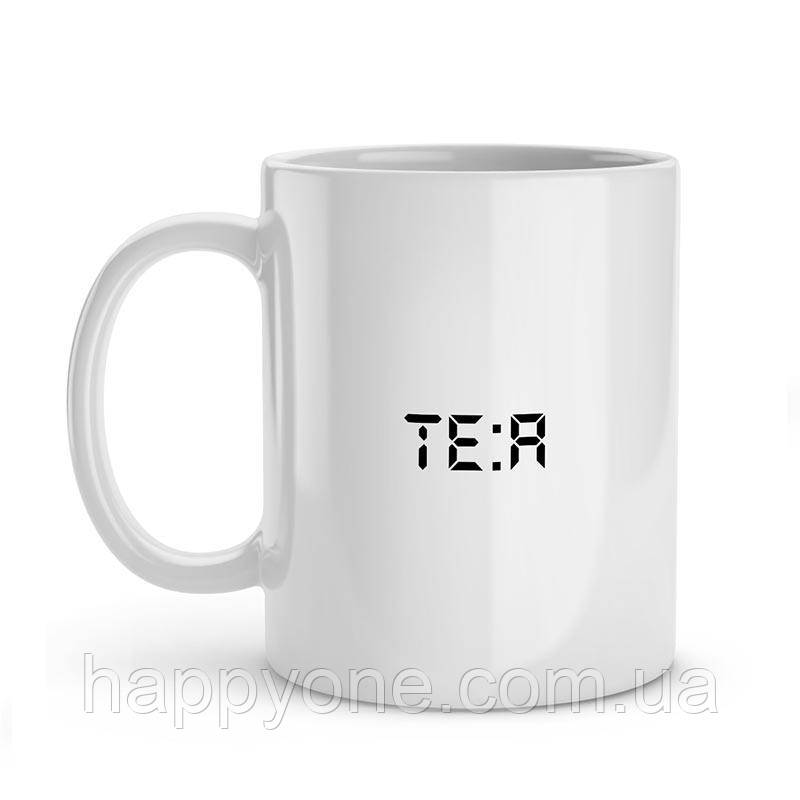 Кружка керамічна біла з написом Coffee - Tea (330 мл), фото 1