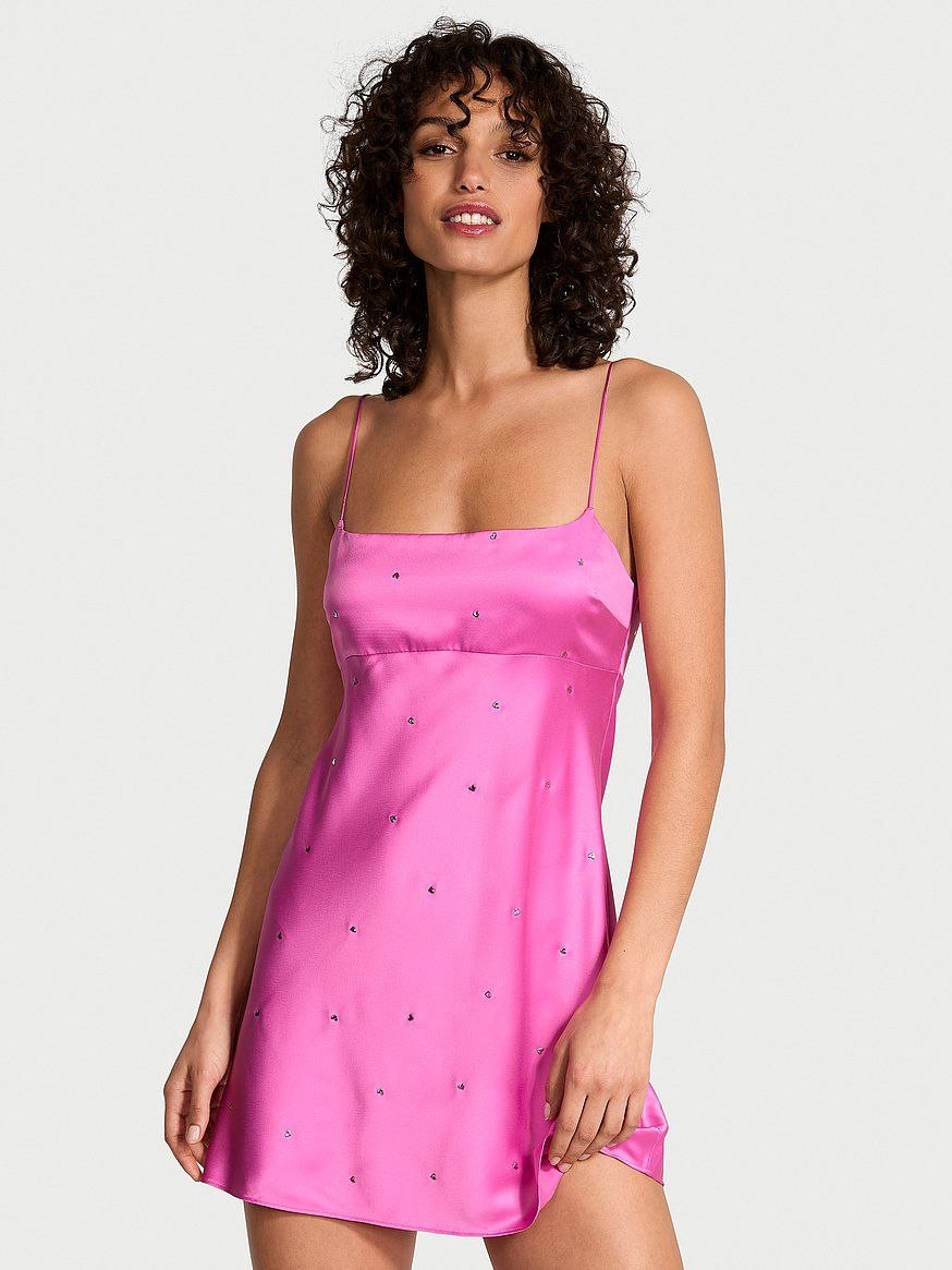 Пеньюар сатиновий з сердечками Victoria’s Secret, оригінал, фото 1